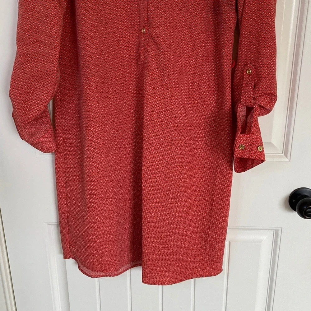 The Limited Womens Ashton Dress Size M Coral 1/2 Button-Up Shirt Dress LS Career